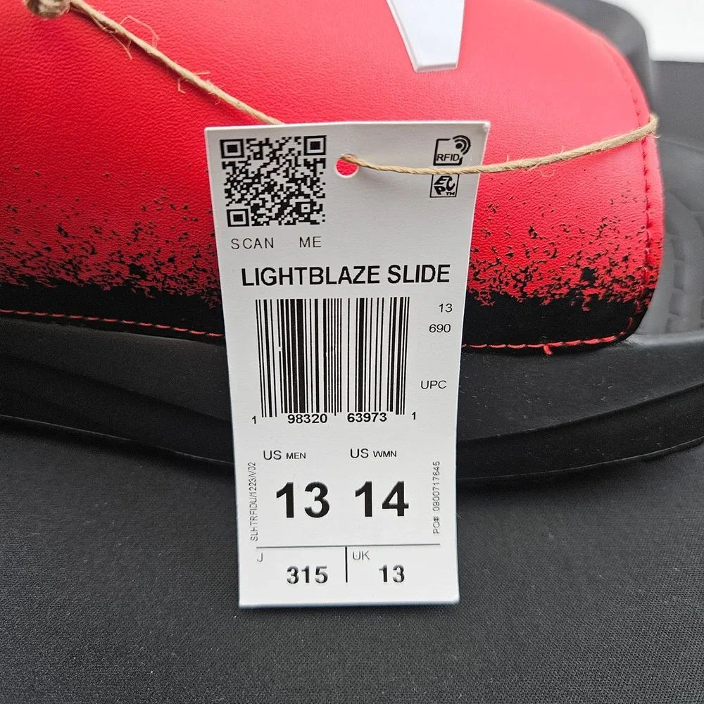 Adidas Lightblaze Slide Texas Tech Red Raiders Mens 13 Red Black Sandals New
